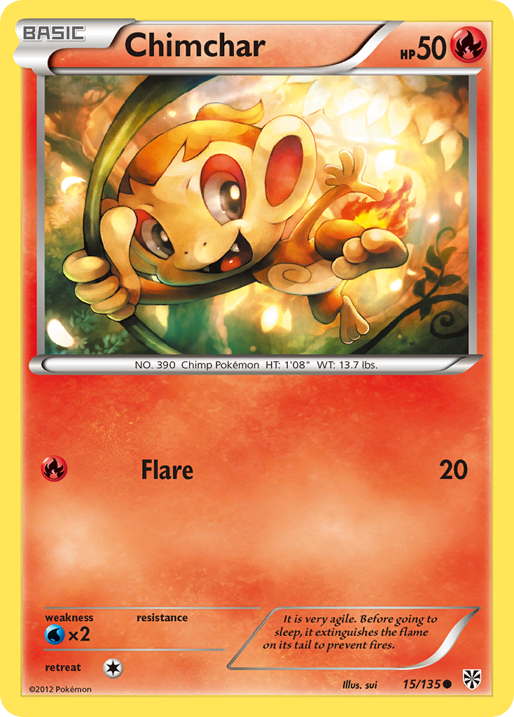 Chimchar (15/135) [Black & White: Plasma Storm] | Shuffle n Cut Hobbies & Games