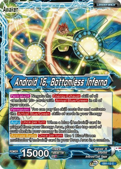 Android 16 // Android 16, Bottomless Inferno (EB1-12) [Battle Evolution Booster] | Shuffle n Cut Hobbies & Games