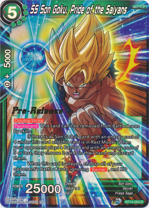 SS Son Goku, Pride of the Saiyans (BT10-065) [Rise of the Unison Warrior Prerelease Promos] | Shuffle n Cut Hobbies & Games