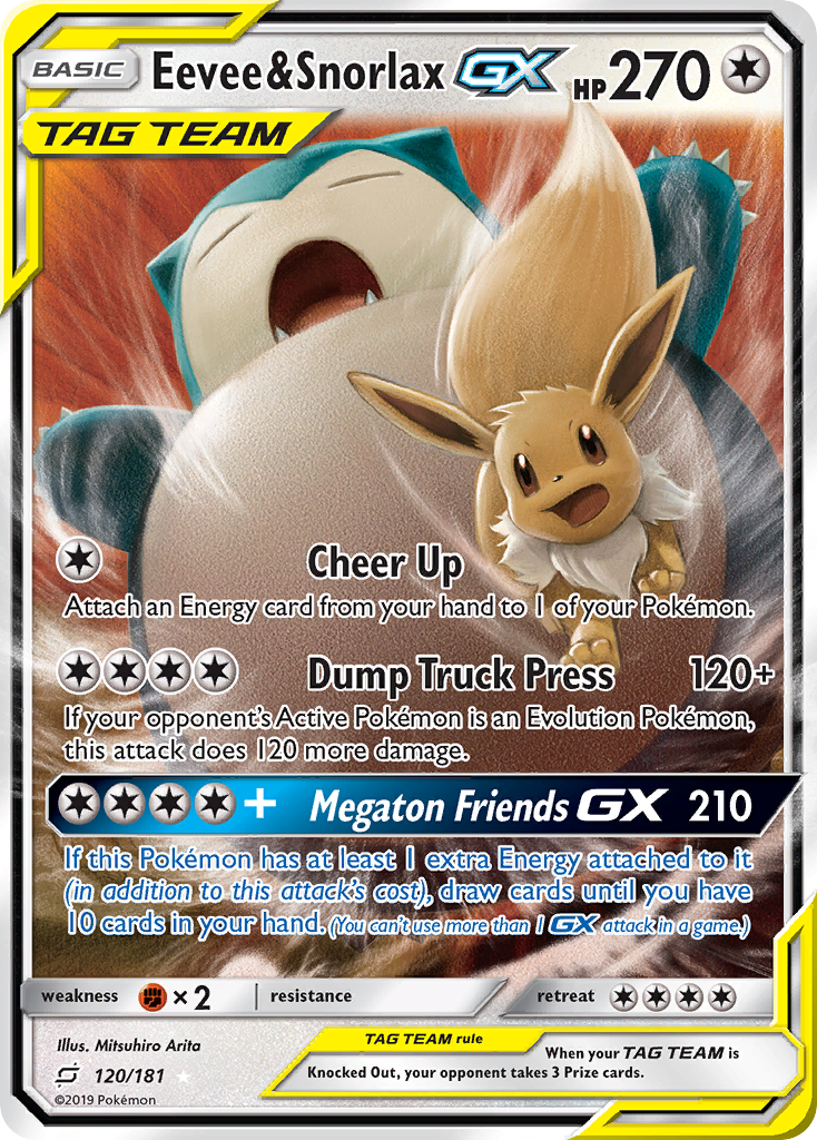 Eevee & Snorlax GX (120/181) [Sun & Moon: Team Up] | Shuffle n Cut Hobbies & Games