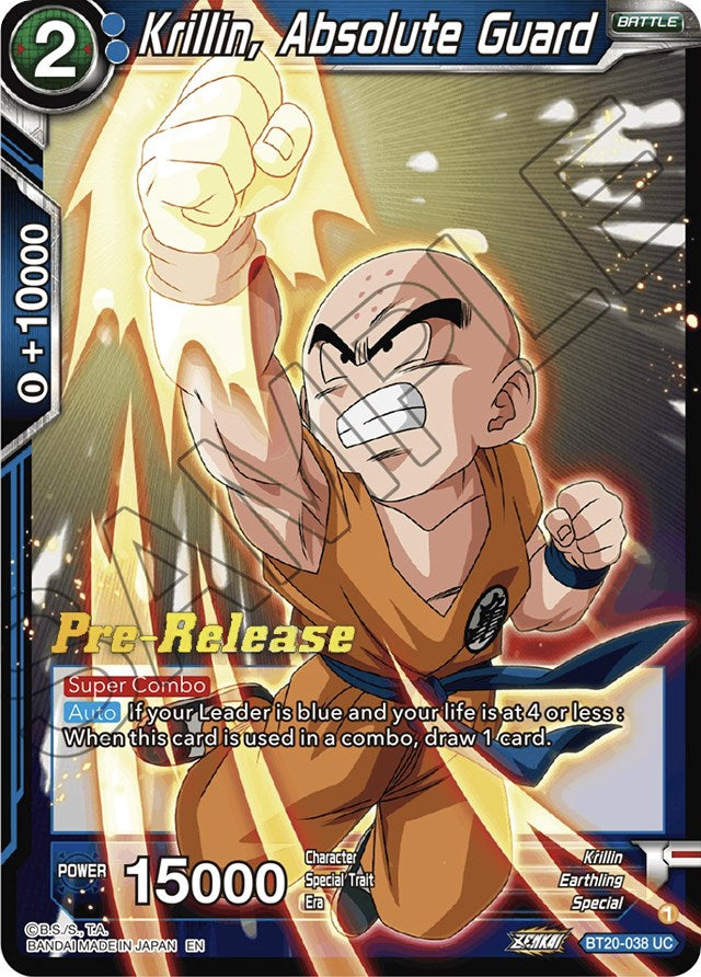 Krillin, Absolute Guard (BT20-038) [Power Absorbed Prerelease Promos] | Shuffle n Cut Hobbies & Games