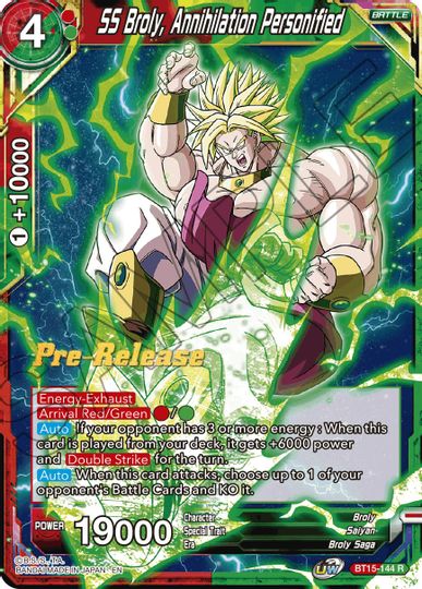 SS Broly, Annihilation Personified (BT15-144) [Saiyan Showdown Prerelease Promos] | Shuffle n Cut Hobbies & Games