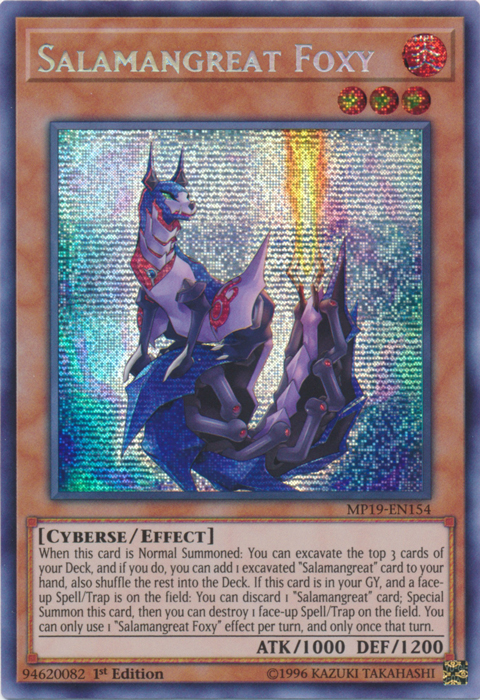 Salamangreat Foxy [MP19-EN154] Prismatic Secret Rare | Shuffle n Cut Hobbies & Games