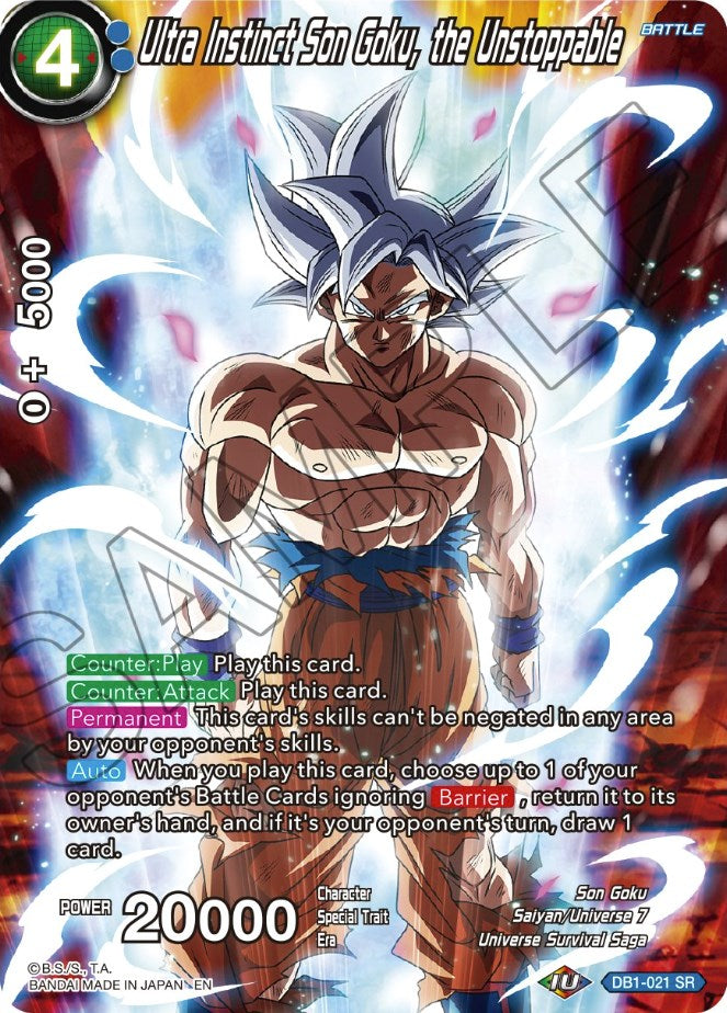 Ultra Instinct Son Goku, the Unstoppable (DB1-021) [Theme Selection: History of Son Goku] | Shuffle n Cut Hobbies & Games