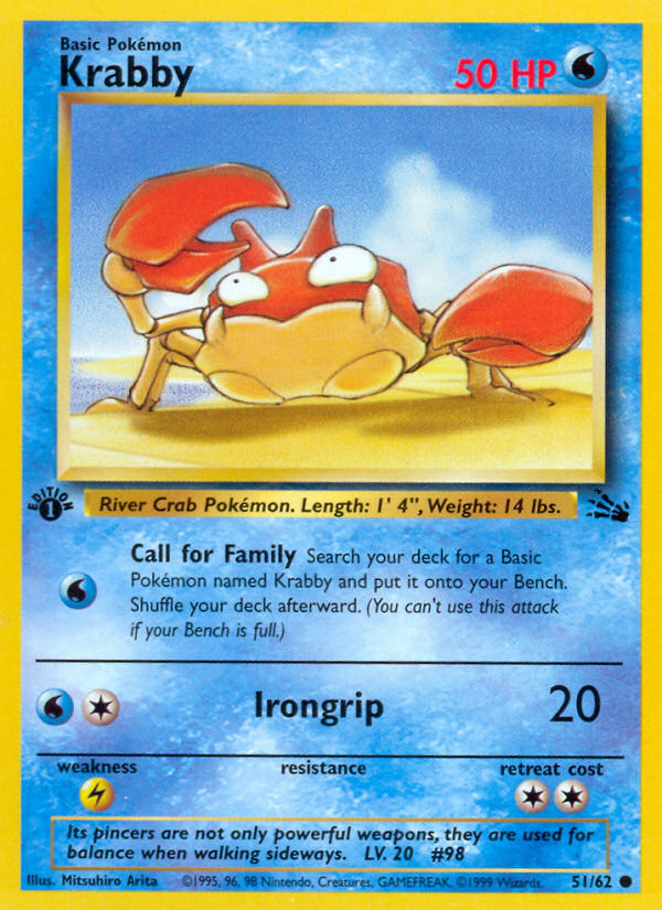 Krabby (51/62) [Fossil 1st Edition] | Shuffle n Cut Hobbies & Games