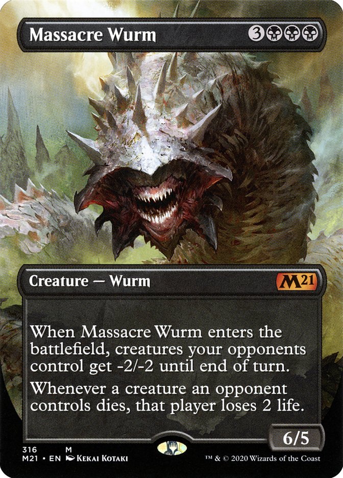 Massacre Wurm (Borderless Alternate Art) [Core Set 2021] | Shuffle n Cut Hobbies & Games