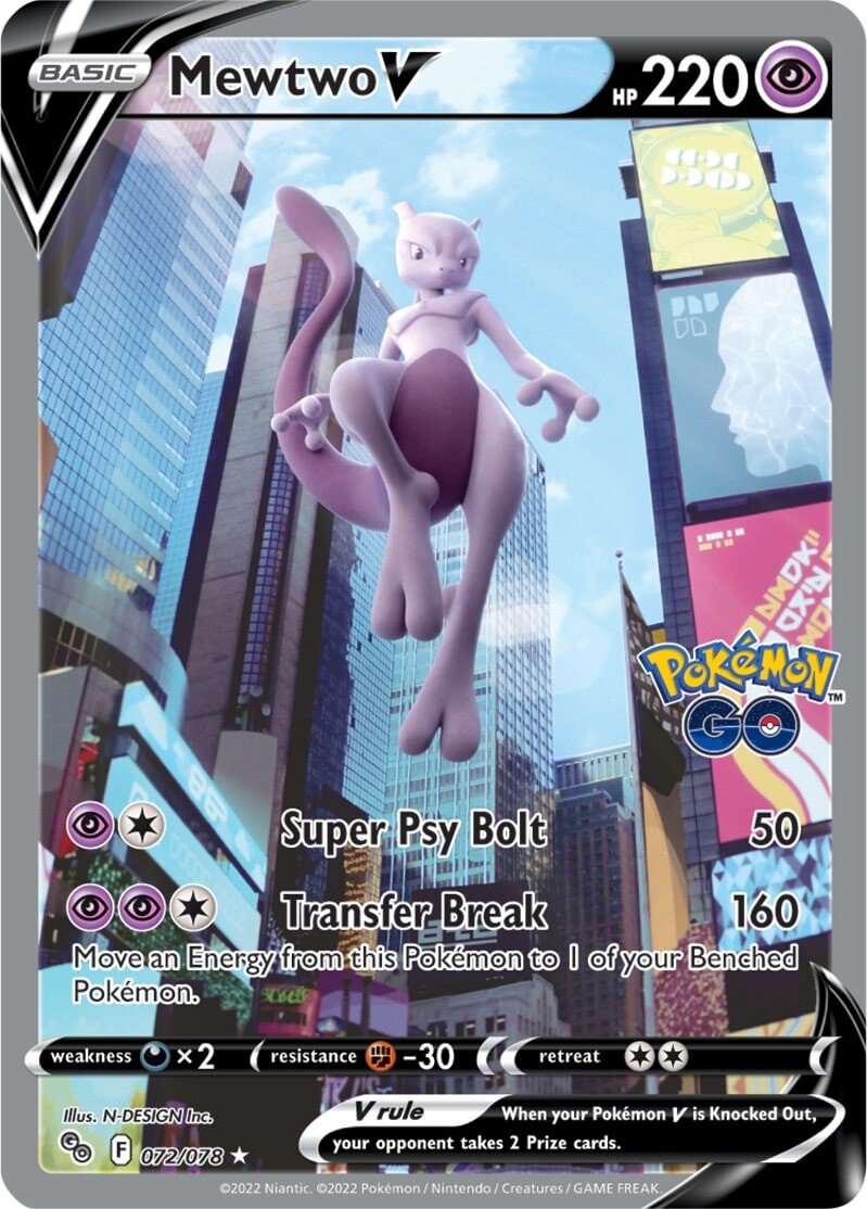 Mewtwo V (072/078) [Pokémon GO] | Shuffle n Cut Hobbies & Games