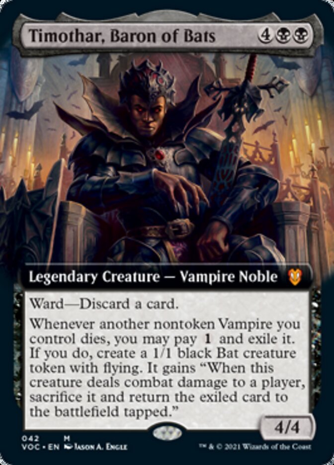 Timothar, Baron of Bats (Extended Art) [Innistrad: Crimson Vow Commander] | Shuffle n Cut Hobbies & Games