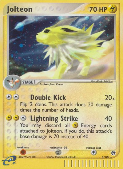 Jolteon (6/100) [EX: Sandstorm] | Shuffle n Cut Hobbies & Games