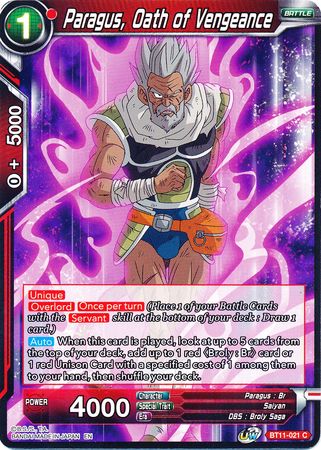 Paragus, Oath of Vengeance [BT11-021] | Shuffle n Cut Hobbies & Games