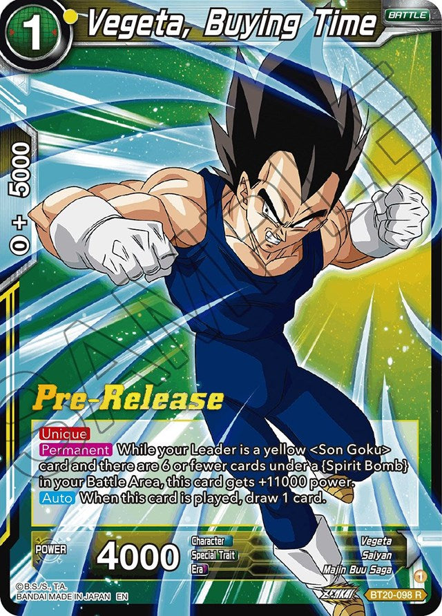 Vegeta, Buying Time (BT20-098) [Power Absorbed Prerelease Promos] | Shuffle n Cut Hobbies & Games