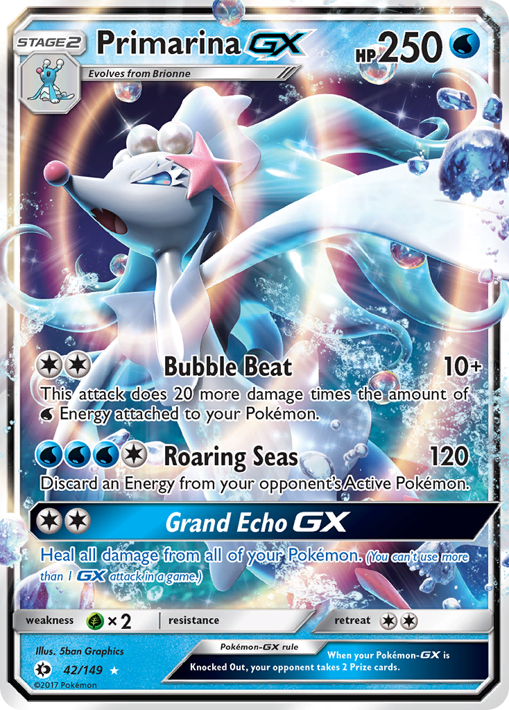 Primarina GX (42/149) [Sun & Moon: Base Set] | Shuffle n Cut Hobbies & Games