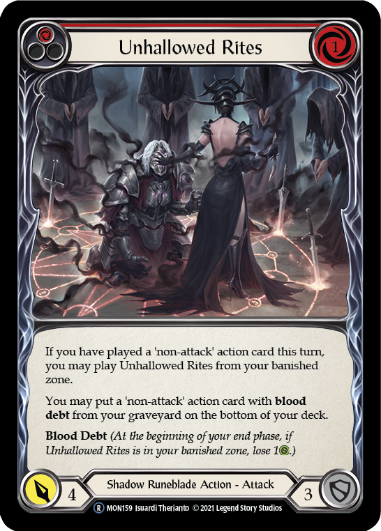 Unhallowed Rites (Red) (Rainbow Foil) [U-MON159-RF] Unlimited Edition Rainbow Foil | Shuffle n Cut Hobbies & Games