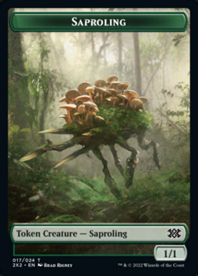 Saproling // Monk Double-Sided Token [Double Masters 2022 Tokens] | Shuffle n Cut Hobbies & Games