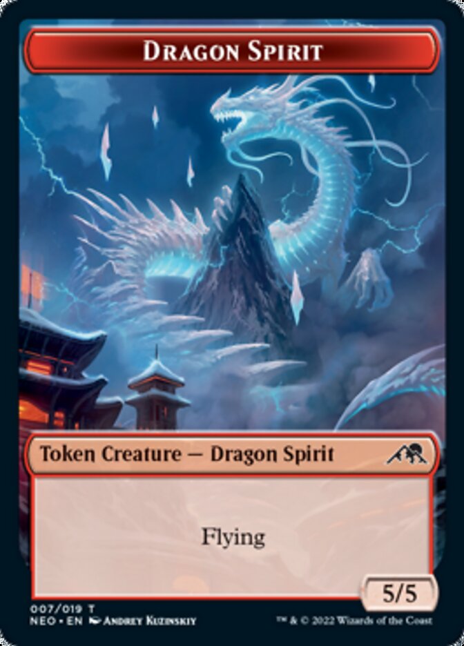 Spirit (002) // Dragon Spirit Double-Sided Token [Kamigawa: Neon Dynasty Tokens] | Shuffle n Cut Hobbies & Games