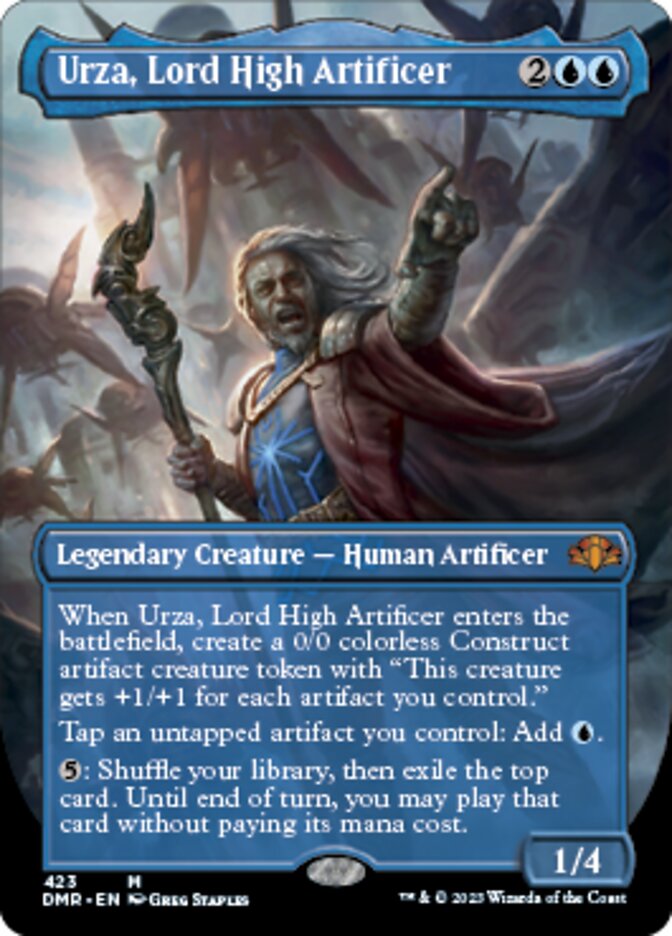 Urza, Lord High Artificer (Borderless Alternate Art) [Dominaria Remastered] | Shuffle n Cut Hobbies & Games