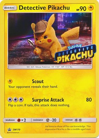 Detective Pikachu (SM170) (Detective Pikachu Stamped) [Sun & Moon: Black Star Promos] | Shuffle n Cut Hobbies & Games