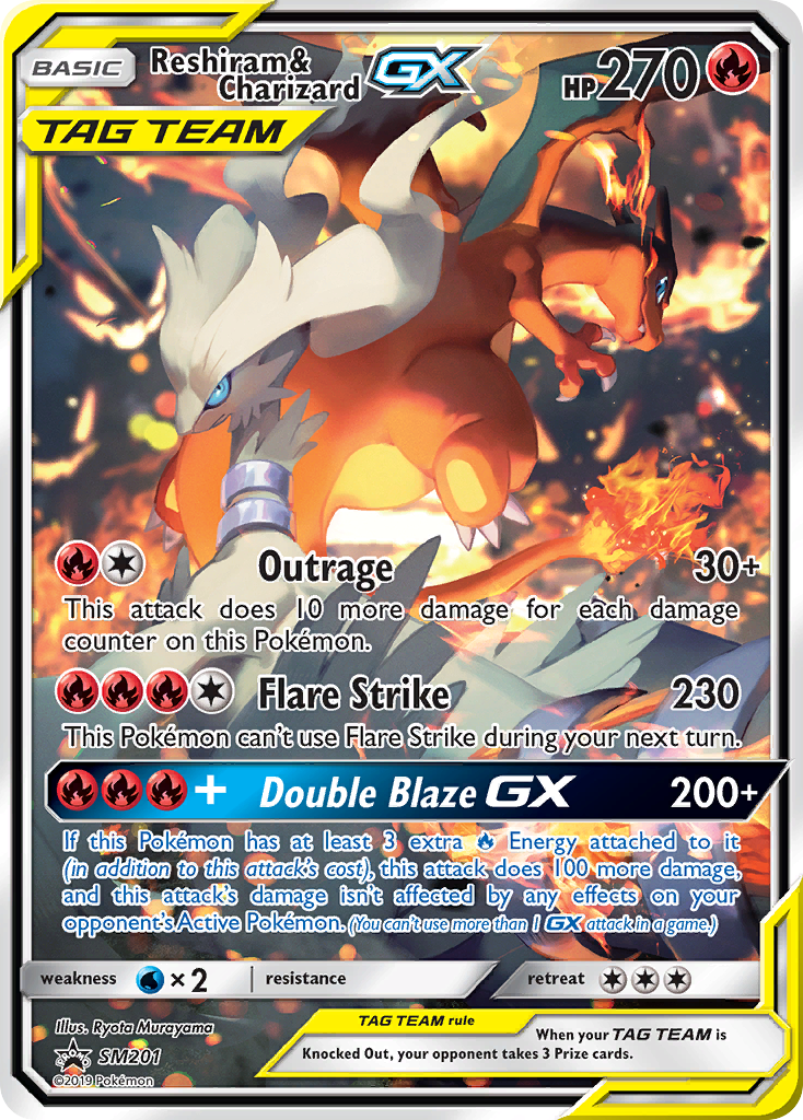 Reshiram & Charizard GX (SM201) [Sun & Moon: Black Star Promos] | Shuffle n Cut Hobbies & Games