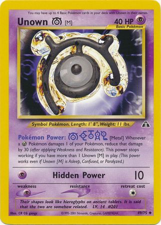 Unown [M] (49/75) [Neo Discovery Unlimited] | Shuffle n Cut Hobbies & Games