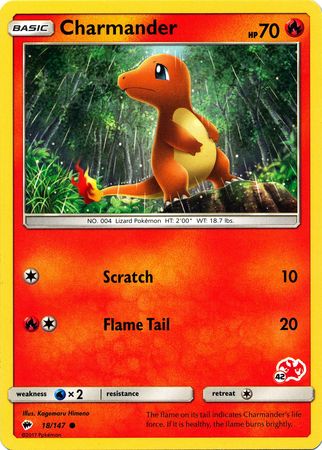 Charmander (18/147) (Charizard Stamp #42) [Battle Academy 2020] | Shuffle n Cut Hobbies & Games