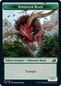 Dinosaur Beast // Human Soldier (003) Double-Sided Token [Ikoria: Lair of Behemoths Tokens] | Shuffle n Cut Hobbies & Games