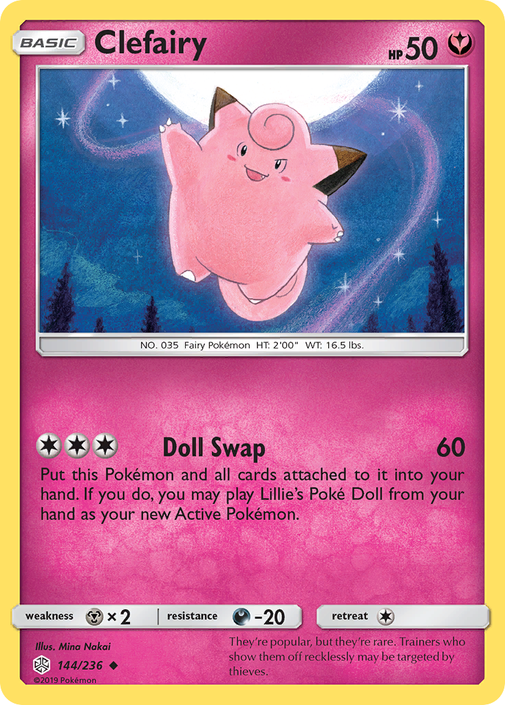 Clefairy (144/236) [Sun & Moon: Cosmic Eclipse] | Shuffle n Cut Hobbies & Games