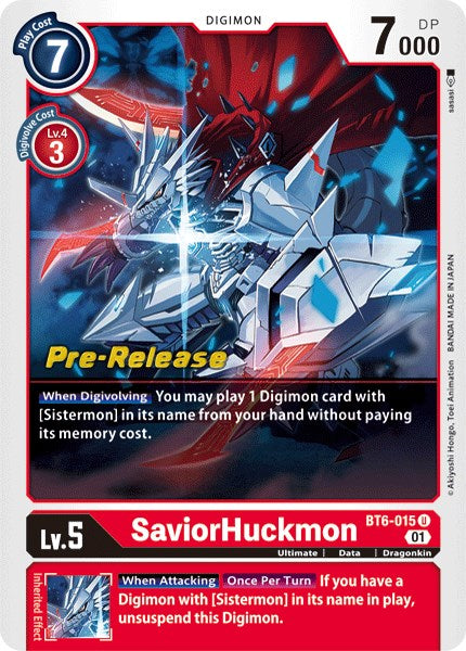 SaviorHuckmon [BT6-015] [Double Diamond Pre-Release Cards] | Shuffle n Cut Hobbies & Games