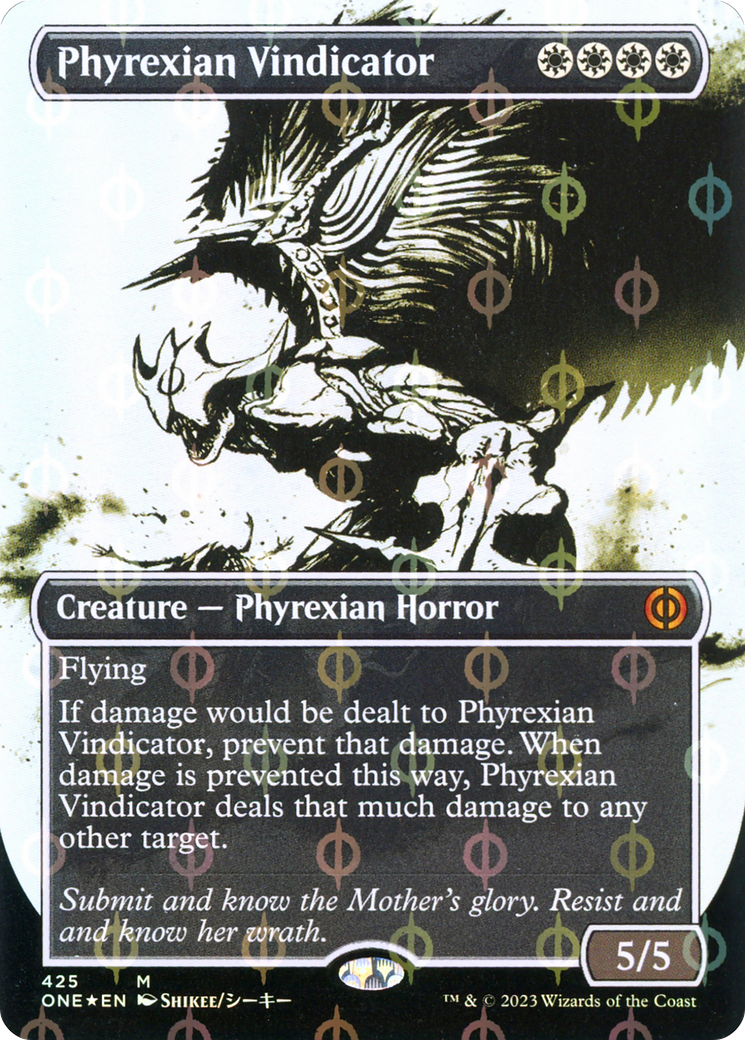 Phyrexian Vindicator (Borderless Ichor Step-and-Compleat Foil) [Phyrexia: All Will Be One] | Shuffle n Cut Hobbies & Games