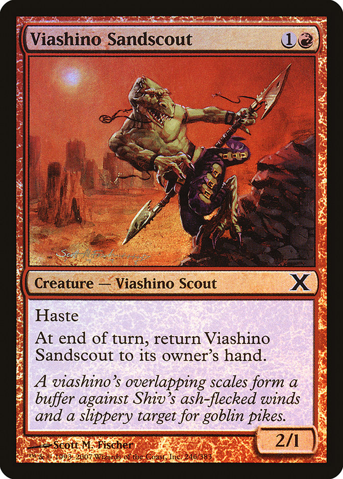 Viashino Sandscout (Premium Foil) [Tenth Edition] | Shuffle n Cut Hobbies & Games