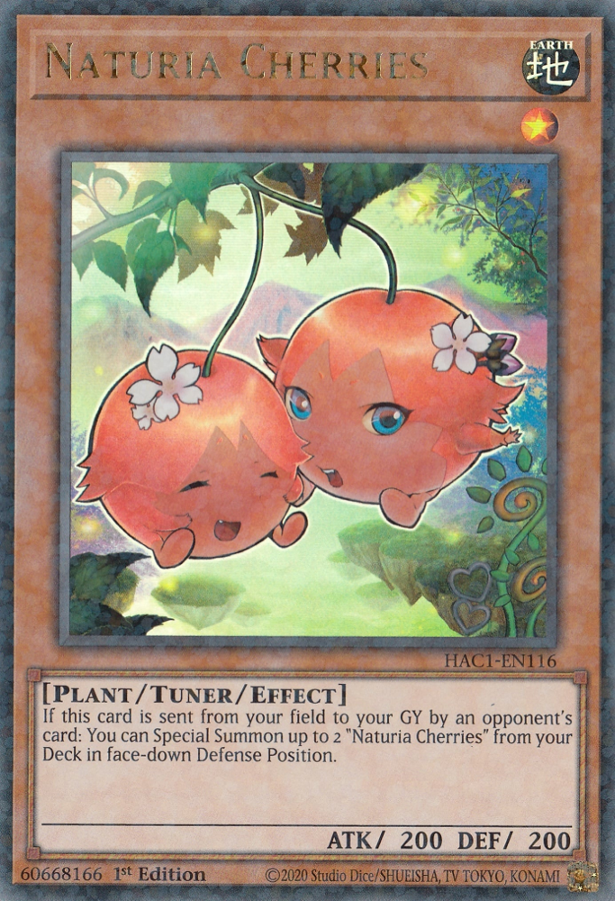 Naturia Cherries (Duel Terminal) [HAC1-EN116] Parallel Rare | Shuffle n Cut Hobbies & Games