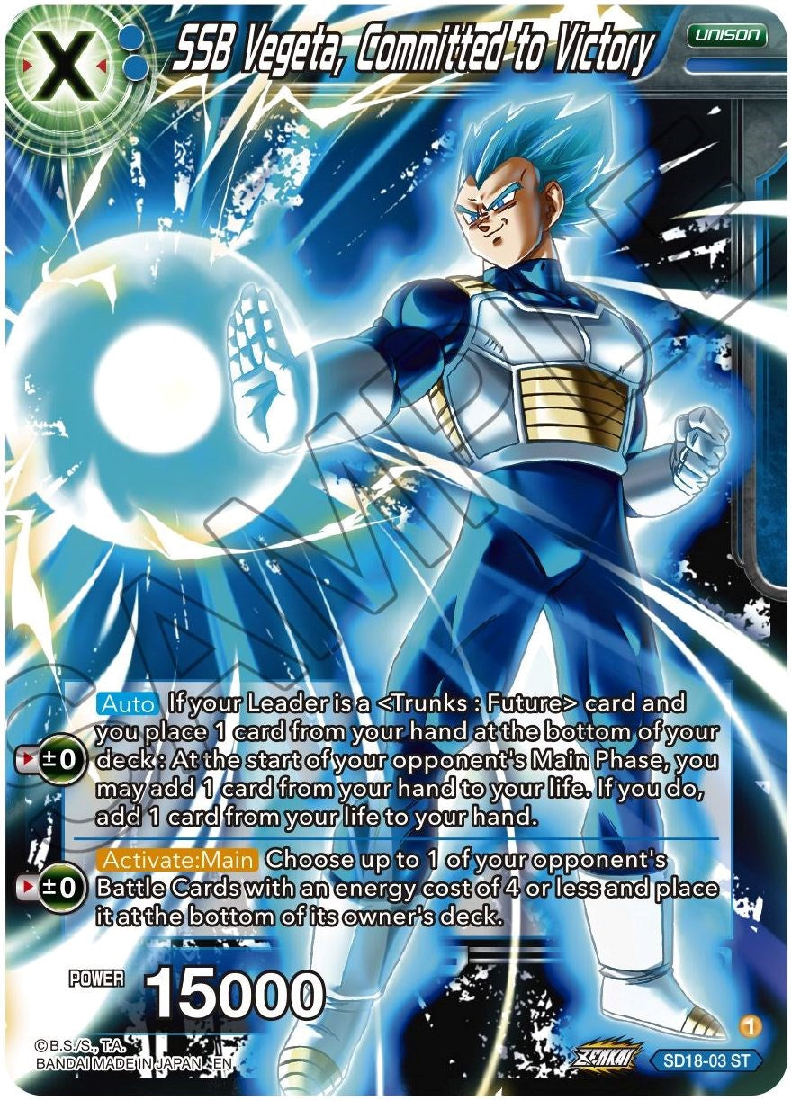 SSB Vegeta, Committed to Victory (SD18-03) [Dawn of the Z-Legends] | Shuffle n Cut Hobbies & Games