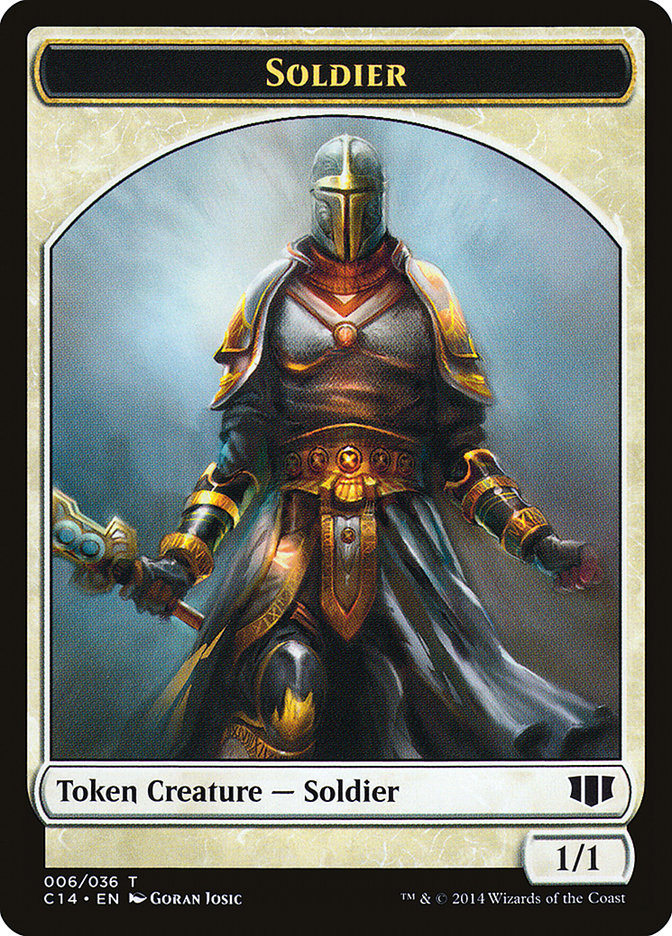 Soldier // Spirit Double-Sided Token [Commander 2014 Tokens] | Shuffle n Cut Hobbies & Games