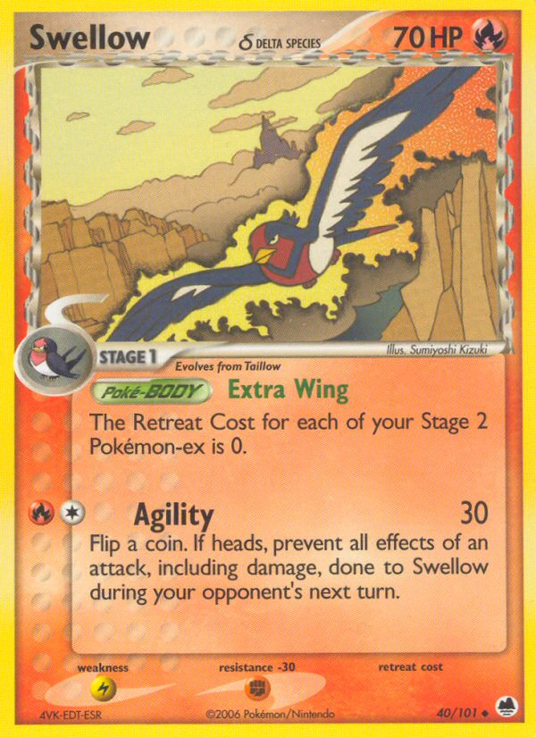 Swellow (40/101) (Delta Species) [EX: Dragon Frontiers] | Shuffle n Cut Hobbies & Games