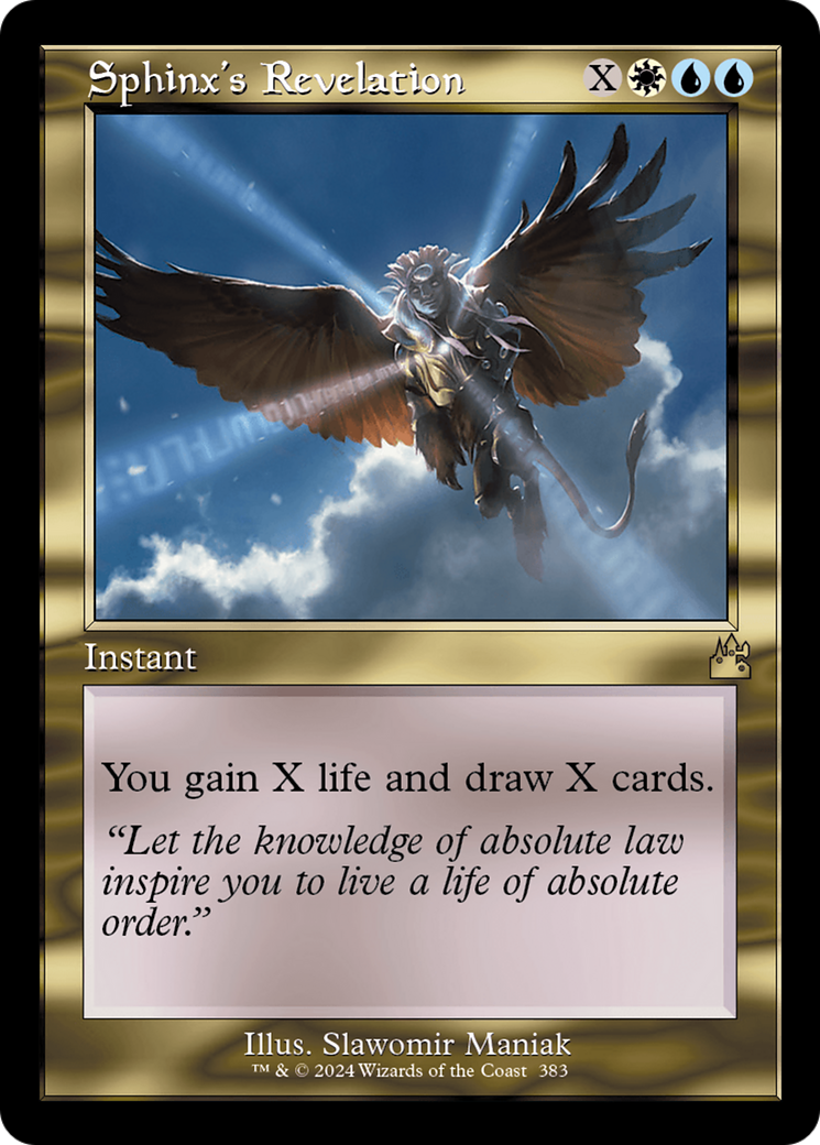 Sphinx's Revelation (Retro Frame) [Ravnica Remastered] | Shuffle n Cut Hobbies & Games