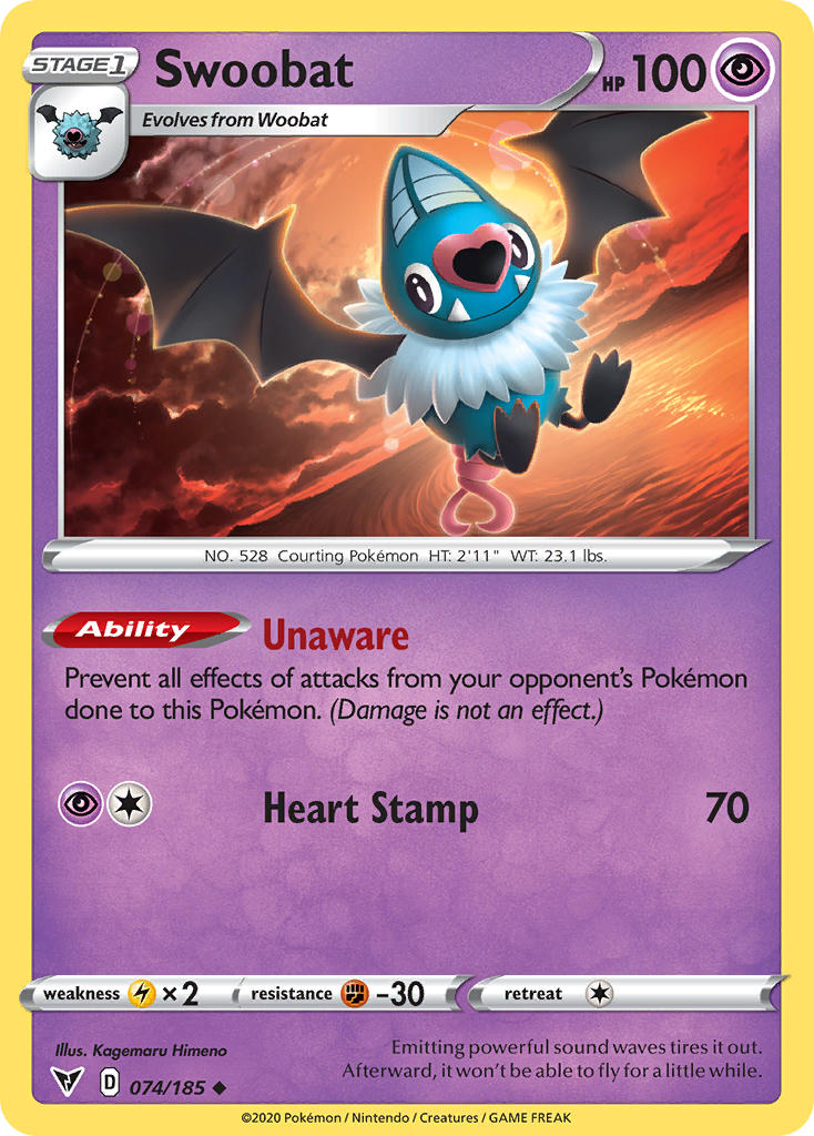 Swoobat (074/185) [Sword & Shield: Vivid Voltage] | Shuffle n Cut Hobbies & Games