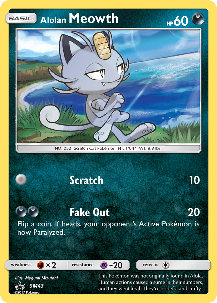 Alolan Meowth (SM43) [Sun & Moon: Black Star Promos] | Shuffle n Cut Hobbies & Games