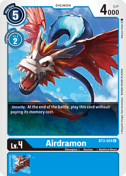 Airdramon [BT3-024] [Release Special Booster Ver.1.5] | Shuffle n Cut Hobbies & Games