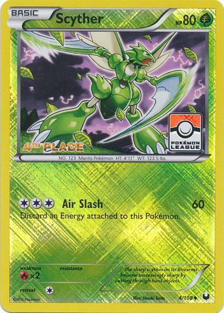 Scyther (4/108) (League Promo 4th Place) [Black & White: Dark Explorers] | Shuffle n Cut Hobbies & Games