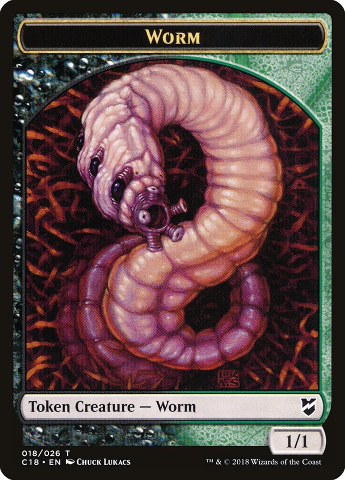 Worm Token [Commander 2018 Tokens] | Shuffle n Cut Hobbies & Games