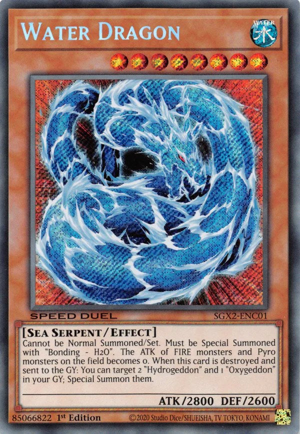 Water Dragon [SGX2-ENC01] Secret Rare | Shuffle n Cut Hobbies & Games