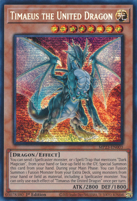 Timaeus the United Dragon [MP23-EN003] Prismatic Secret Rare | Shuffle n Cut Hobbies & Games