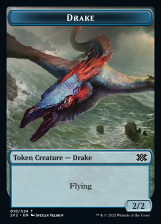 Drake // Angel Double-Sided Token [Double Masters 2022 Tokens] | Shuffle n Cut Hobbies & Games