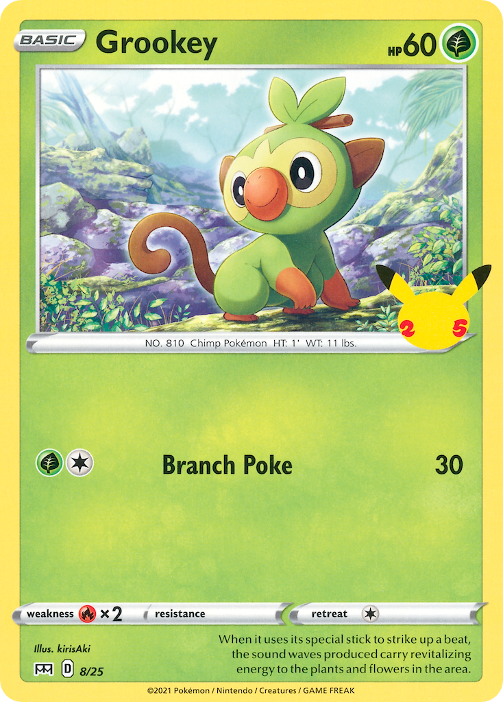 Grookey (8/25) [McDonald's 25th Anniversary] | Shuffle n Cut Hobbies & Games