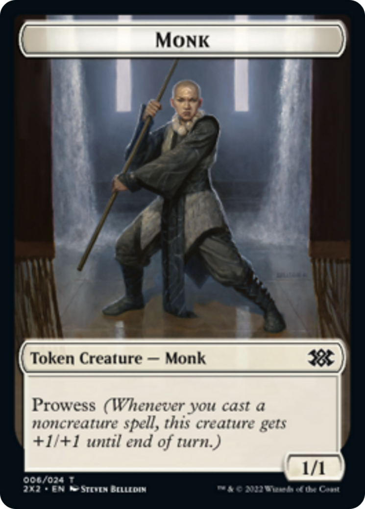 Bear // Monk Double-Sided Token [Double Masters 2022 Tokens] | Shuffle n Cut Hobbies & Games