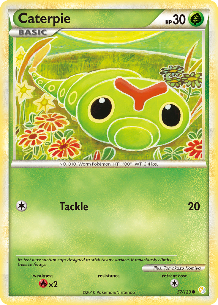 Caterpie (57/123) [HeartGold & SoulSilver: Base Set] | Shuffle n Cut Hobbies & Games