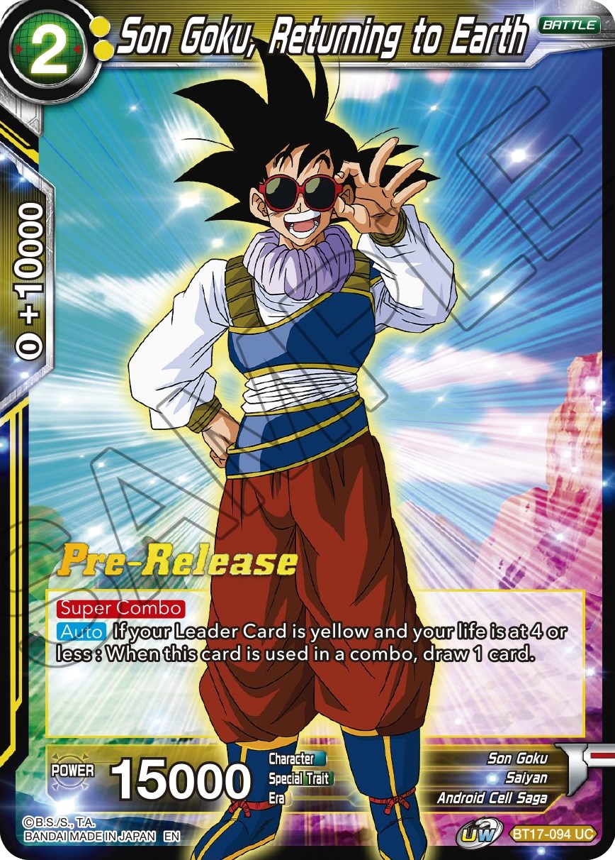 Son Goku, Returning to Earth (BT17-094) [Ultimate Squad Prerelease Promos] | Shuffle n Cut Hobbies & Games