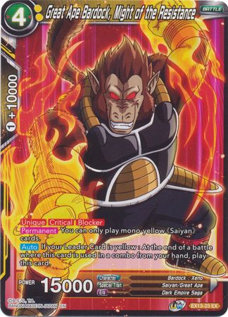 Great Ape Bardock, Might of the Resistance [EX13-23] | Shuffle n Cut Hobbies & Games