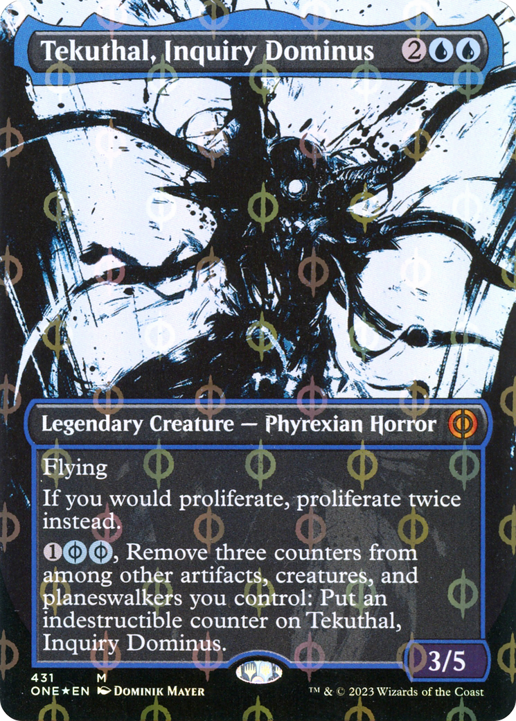 Tekuthal, Inquiry Dominus (Borderless Ichor Step-and-Compleat Foil) [Phyrexia: All Will Be One] | Shuffle n Cut Hobbies & Games