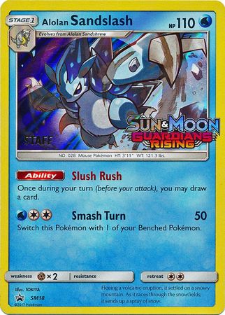 Alolan Sandslash (SM18) (Staff Prerelease Promo) [Sun & Moon: Black Star Promos] | Shuffle n Cut Hobbies & Games