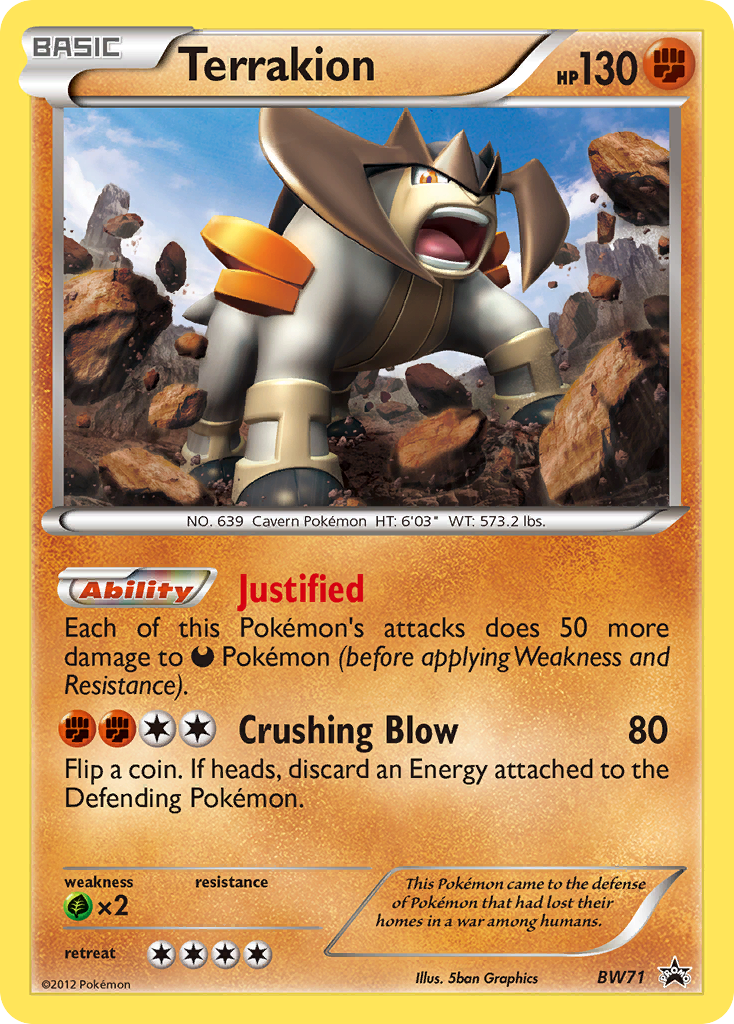 Terrakion (BW71) [Black & White: Black Star Promos] | Shuffle n Cut Hobbies & Games